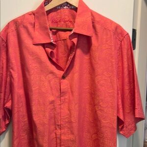 Robert Graham Red Casual Button Down Shirt Lightweight